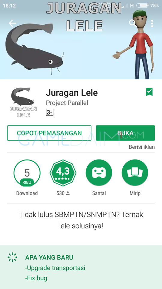 Juragan lele di google play store (gratis)