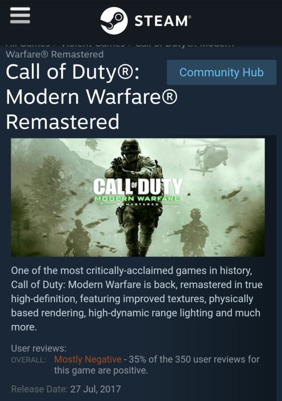 Call of duty: modern warfare remastered