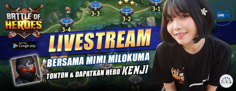 Livestream battle of heroes bersama mimi milokuma