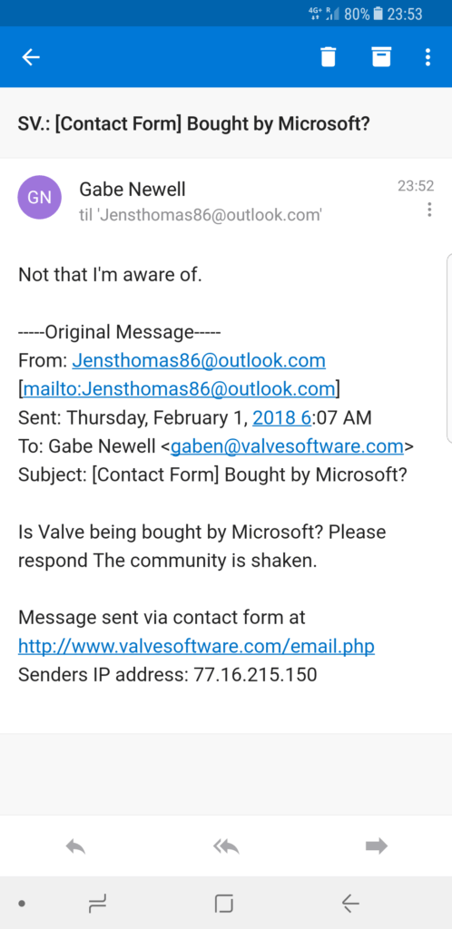 Respon Lord Gaben Valve Di Beli Microsoft