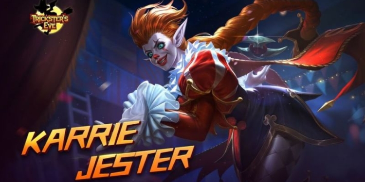 Super keren, inilah penampakan skin hallowen baru hero karie, jester! Siap untuk membeli gamedaim