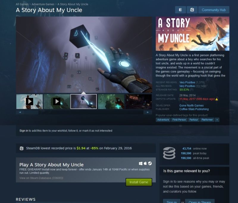 Game FPS 'A Story About My Uncle' Sekarang Kembali Di Gratiskan Secara Permanen Untuk Waktu Yang Terbatas! 1