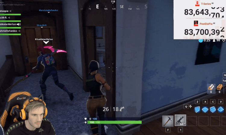 Demi kalahkan t series, pewdiepie akhirnya lakukan streaming fortnite! Gamedaim