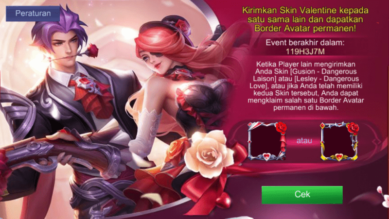 Rayakan valentine, mobile legends akan hadirkan event menarik dan skin gratis! Valentine