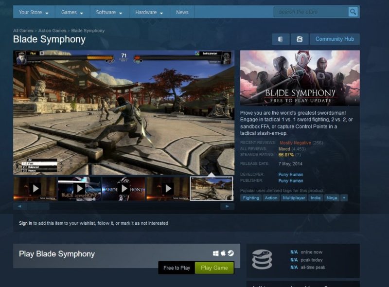 Game Fighting Ninja, Blade Symphony Sekarang Bisa Dimainkan Secara Gratis Di Steam! 