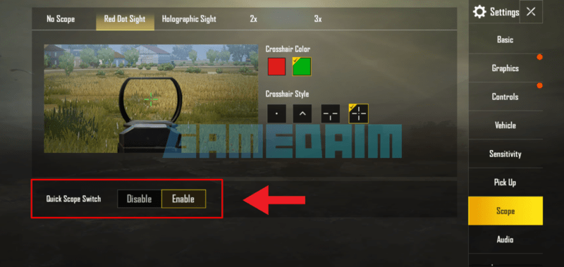 This is How to Change the Crosshair Scope in PUBG Mobile!  Features of QuickK SCOPE