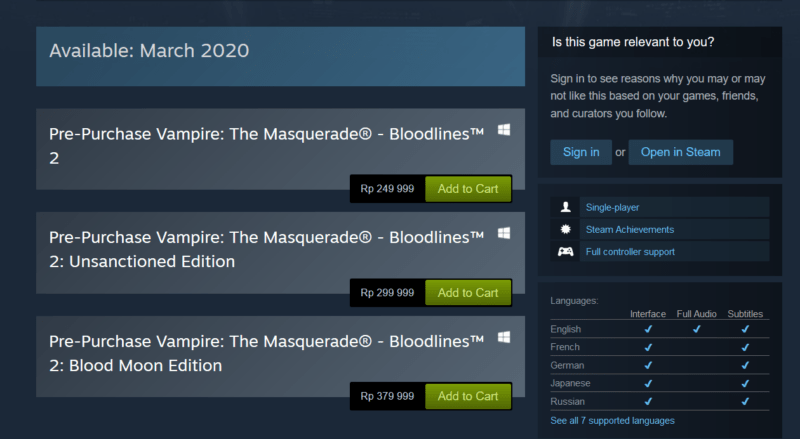 Vampire the masquerade bloodlines 2 steam