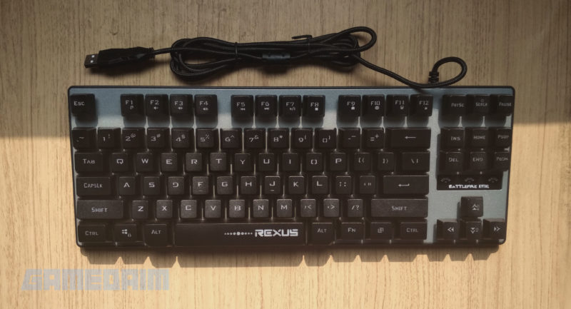 Gamedaim Review Rexus K9TKL Keyboard Depan
