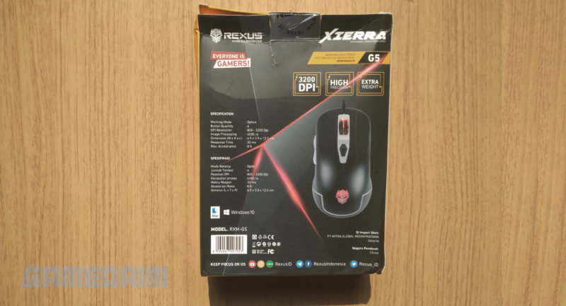 Gamedaim review rexus xierra g5 back box