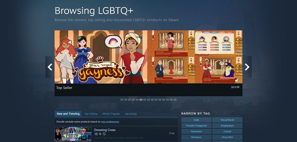 Valve Resmi Menambahkan Tag LGBTQ Ke Dalam Pencarian Game Steam 