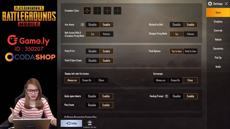 Inilah settingan basic pubg mobile dari lalajo laura basic