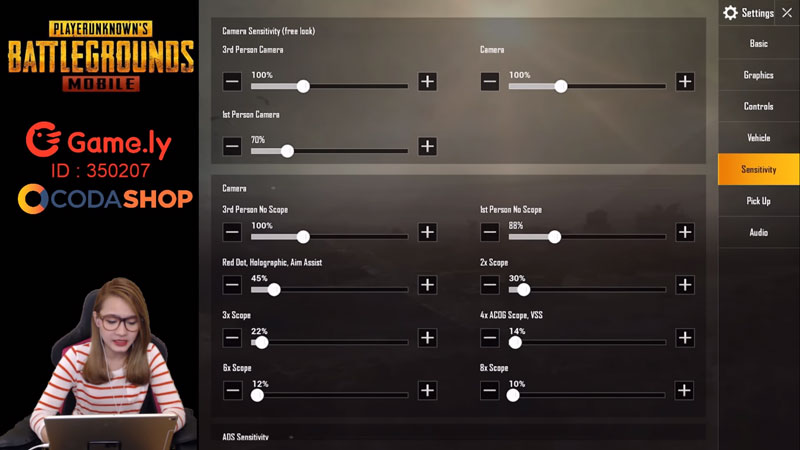 Inilah settingan basic pubg mobile dari lalajo laura sensitivitas