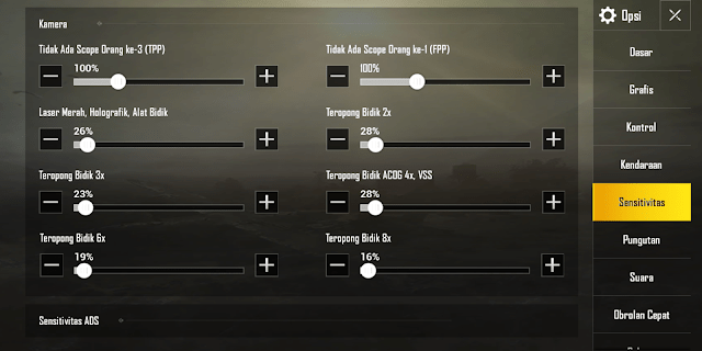 Inilah settingan sensitivitas pubg mobile layar 4 45 inchi camera