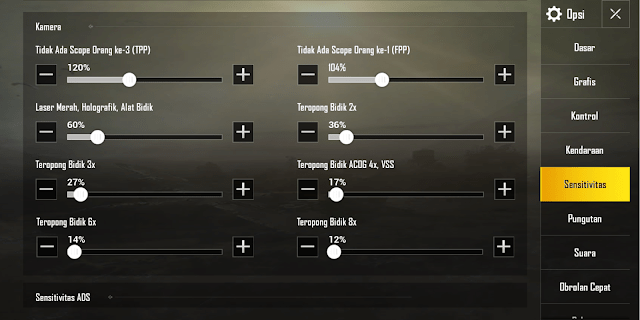 Inilah Settingan Sensitivitas PUBG Mobile Dari BTR Rahmad Camera