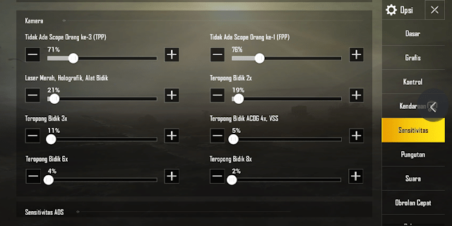 Inilah Settingan Sensitivitas PUBG Mobile Dari RRQ D2e! Camera
