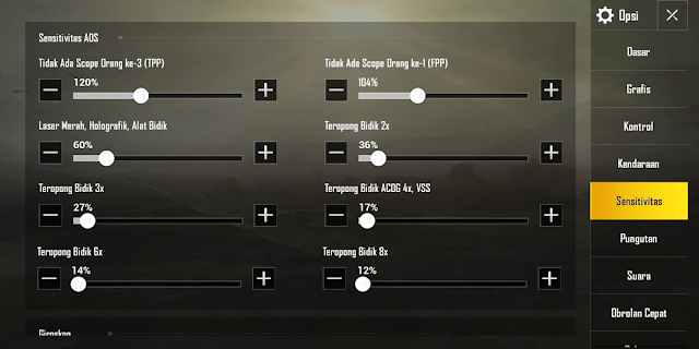 Inilah settingan sensitivitas pubg mobile dari rrq kenbo ads