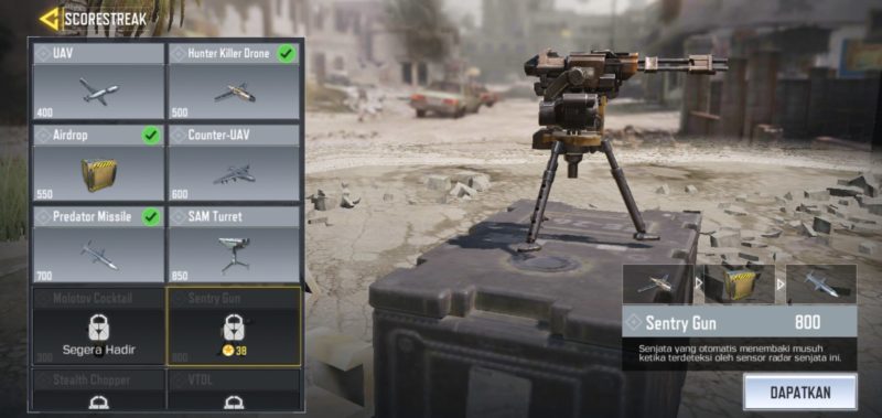 5 Scorestreak Terbaik Di Call Of Duty Mobile Sentry Gun