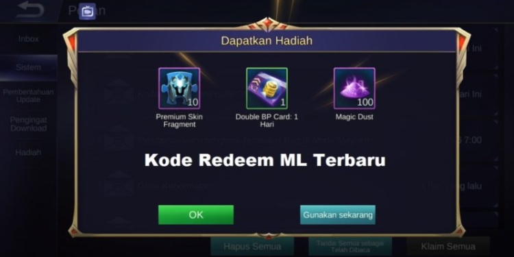 Begini cara tukar kode redeem mobile legends terbaru! Gamedaim