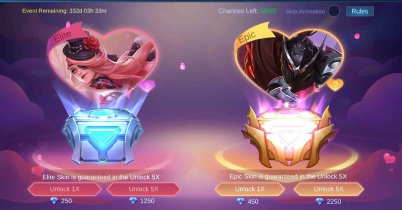 Sambut valentine mobile legends bagikan skin gratis untuk para pemain