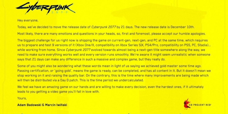 Cyberpunk 2077 resmi ditunda lagi | @cyberpunkgame