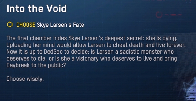 2 Opsi Untuk Skye Larsen | Ubisoft
