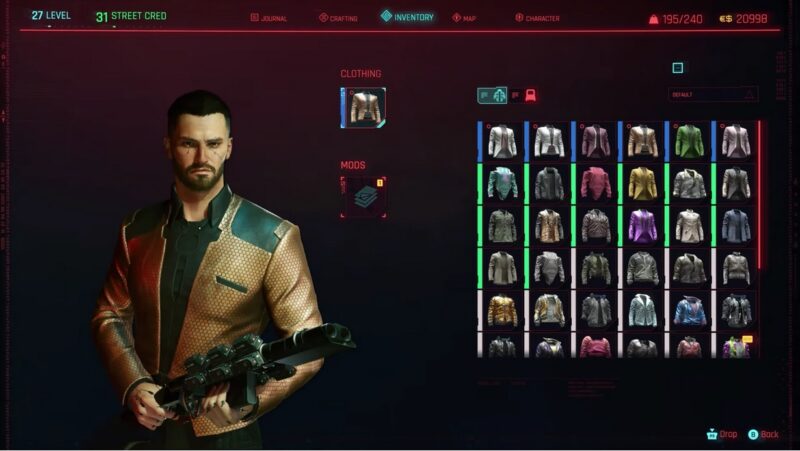 Pakaian dapat mempengaruhi jumlah Inventory pada game | Cyberpunk 2077
