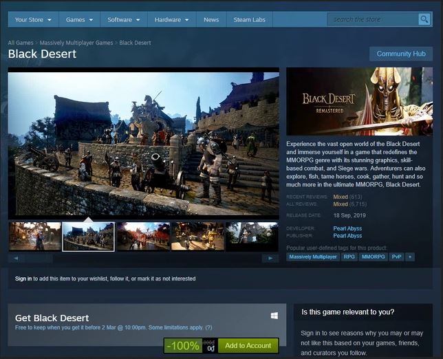 Black Desert Remastered Kini Gratis Lewat Steam Store | Steam