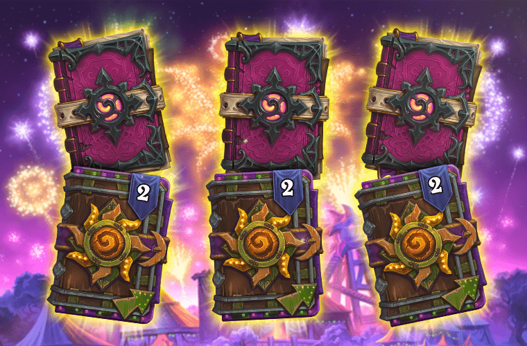 Legendary quests terbaru berhadiah total 9 card packs dari madness at the darkmoon faire dan scholomance academy tersedia dari 10 februari