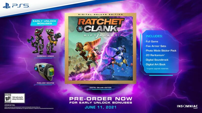 Pre order ratchet dan clank rift apart