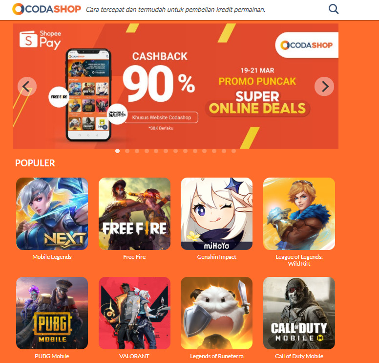 Begini cara top up garena shell dengan mudah! Codashop