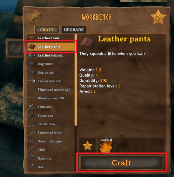 How to make leather pants in valheim 4