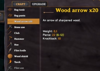 Cara mudah membuat wood arrow pada game valheim | iron gate