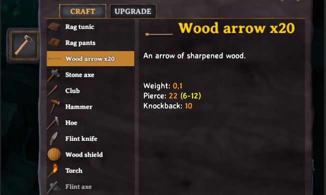 Cara mudah membuat wood arrow pada game valheim | iron gate