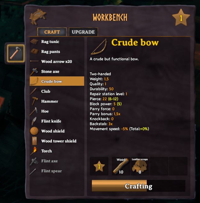 How to craft crude bow in valheim 5