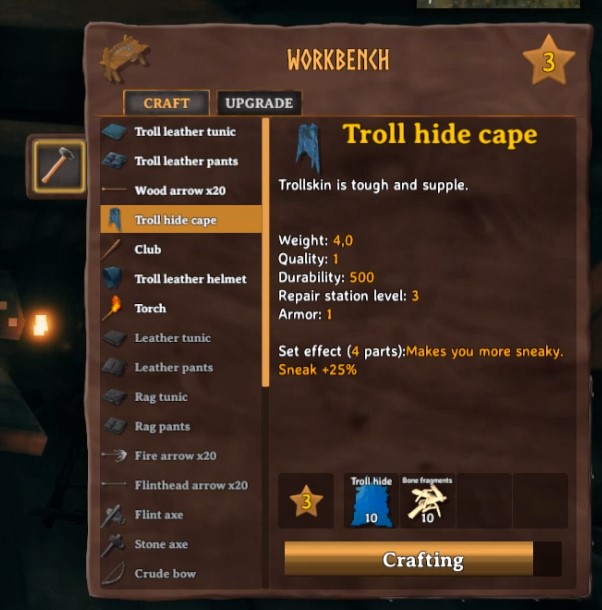 How To Make Troll Hide Cape In Valheim 5