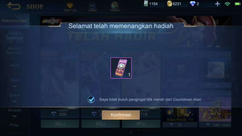 Ad Ticket Mobile Legends