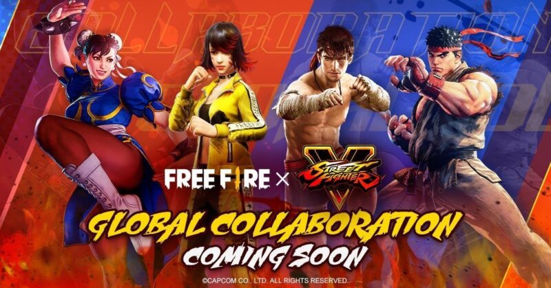 Memberikan free fire dengan karakter Ryu dan Sun-li dari Street Fighter V.