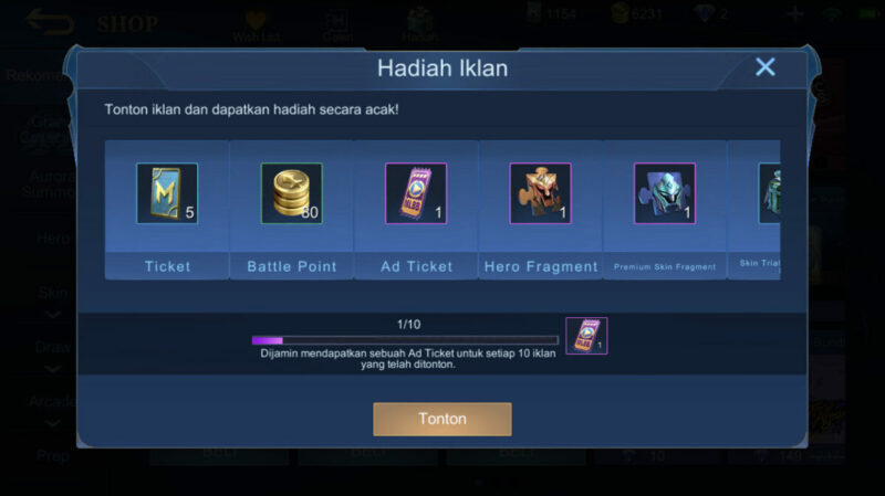 Begini Cara Mudah Mendapatkan Ad Ticket Mobile Legends