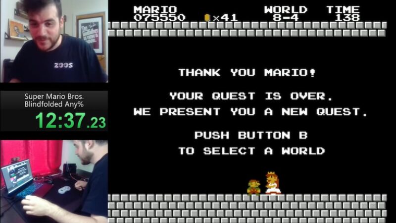 Gokil! Speedrunner Tamatkan Super Mario Bross Dalam 11 Menit Dengan Mata Tertutup