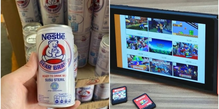 Kocak, pria ini manfaatkan situasi ingin tukar susu bear brand dengan nintendo switch