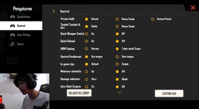 Settingan hud frontal gaming