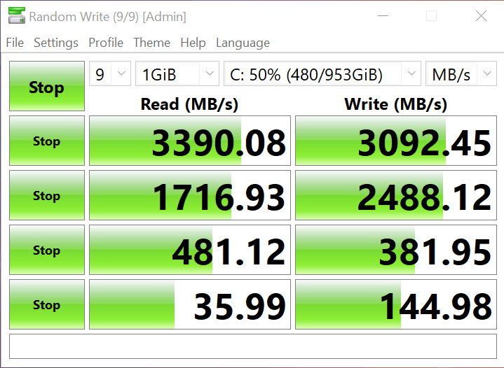 Benchmarking crystaldirskmark 9