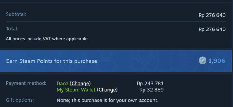 Pembayaran DANA Steam