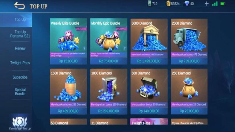 Berapa Sih Harga 899 Diamond Mobile Legends Dalam Rupiah