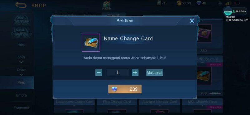 Name Change Card Free Mobile Legends