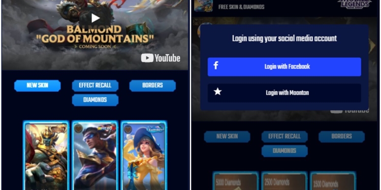 Situs website newgiftml, benarkah berikan diamond dan skin mobile legends gratis