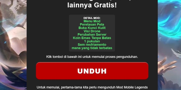 Ssbr. Me, mod menu mobile legends, berikan skin dan diamond gratis