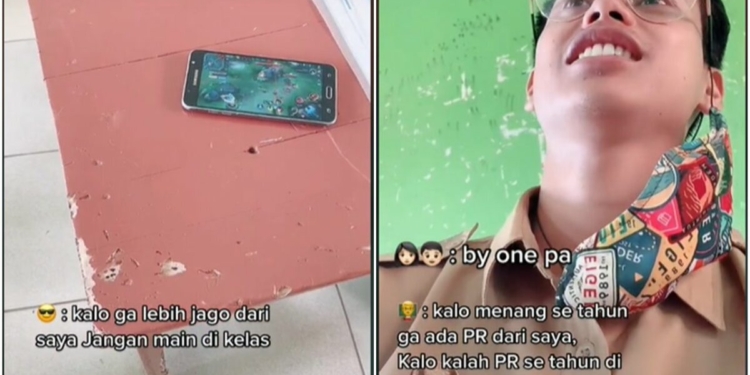 Guru ini ajak muridnya by one mobile legends karena bermain handphone di kelas