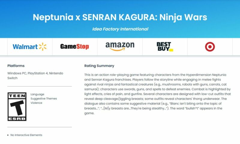 Neptunia x Senran Kagura: Ninja Wars PC Switch