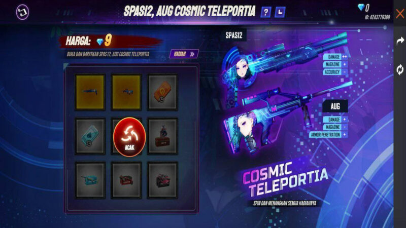 Dapatkan Spas12 Dan Aug Cosmic Teleportia Ff Di Event Bullseye Free Fire